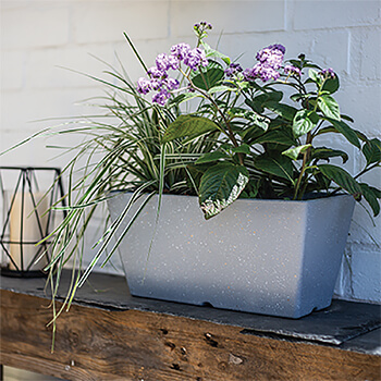 Image of Kelkay Plant Avenue Stone Collection Terrazzo Trough in Light Grey