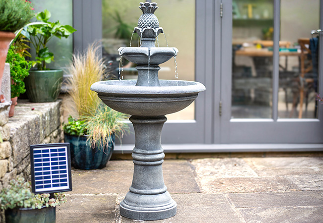 Image of Easy Fountain Angelica Tiered Night and Day Solar Water Feature