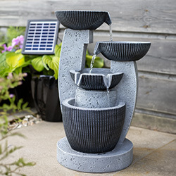 Image of Easy Fountain Greek Columns Night and Day Solar Water Feature