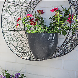 Image of Kelkay Plant Avenue Stone Collection Medium Terrazzo Egg Pot in Black
