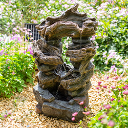 Small Image of Easy Fountain Sherwood Falls Night and Day Solar Water Feature