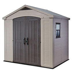 Image of Keter Factor Outdoor Apex Garden Storage Shed 8 x 6 feet - Beige