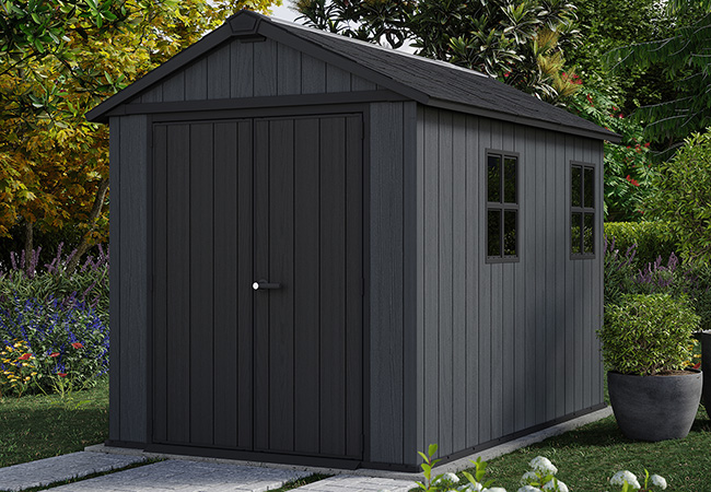 Image of Keter Newton Plus 9 x 7.5ft Outdoor Garden Storage Shed - Grey