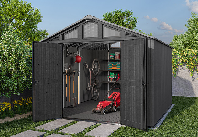 Image of Keter Stronghold 10x11.5ft Outdoor Garden Storage Shed - Grey