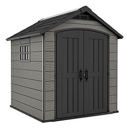 Image of Keter Premier 757 Outdoor Apex Garden Storage Shed 7.5 x 7 feet - Grey
