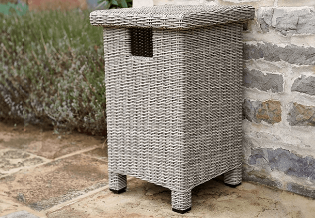 Image of Kettler Palma Low Gas Bottle Storage Unit in White Wash