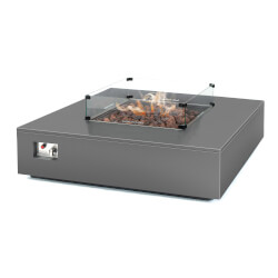 Image of EX-DISPLAY / COLLECTION ONLY - Kettler Kalos Universal Coffee Table Fire Pit with Glass Surround - 107cm