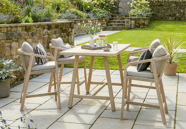 Image of Kettler Cora Rope 4 Seat Bar Dining Set