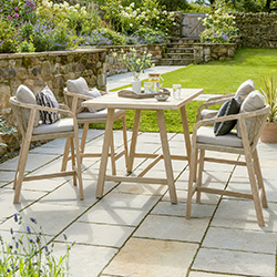 Small Image of Kettler Cora Rope 4 Seat Bar Dining Set