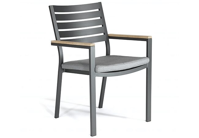 Image of Kettler Elba Dining Chair in Grey with Signature Cushion