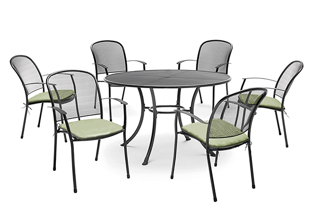 Image of EX-DISPLAY / COLLECTION ONLY - Kettler Caredo 6 Seater Round Dining Set in Sage - NO PARASOL/CUSHIONS