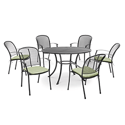 Small Image of EX-DISPLAY / COLLECTION ONLY - Kettler Caredo 6 Seater Round Dining Set in Sage - NO PARASOL/CUSHIONS
