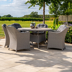 Image of Kettler Foxley 6 Seat Dining Set with Eco Wood Table - NO PARASOL