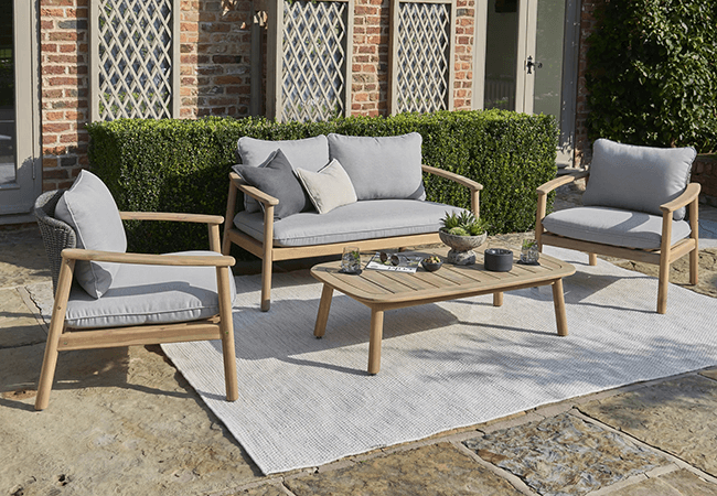 Image of Kettler Freeport 4 Seat Wooden Lounge Set with Coffee Table