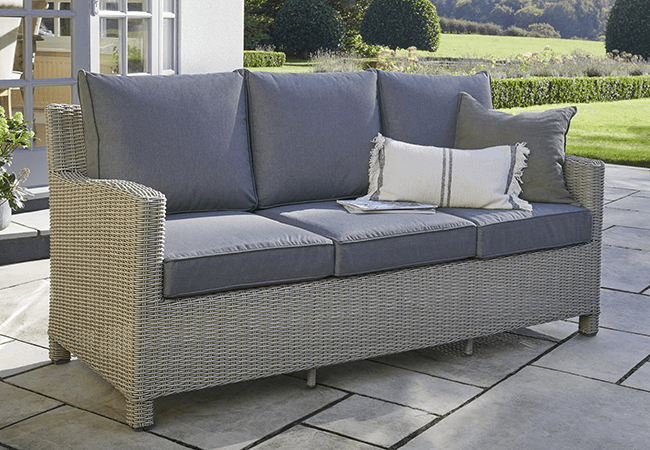 Image of Kettler Palma Signature 3 Seater Sofa in White Wash/Taupe