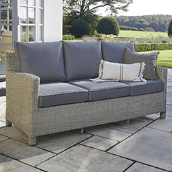 Small Image of Kettler Palma Signature 3 Seater Sofa in White Wash/Taupe
