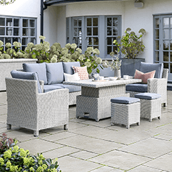 Small Image of Kettler Palma Signature Sofa Set with Adjustable Alu Slat Top Table in White Wash