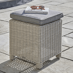 Small Image of Kettler Palma Stool with Signature Cushions in White Wash