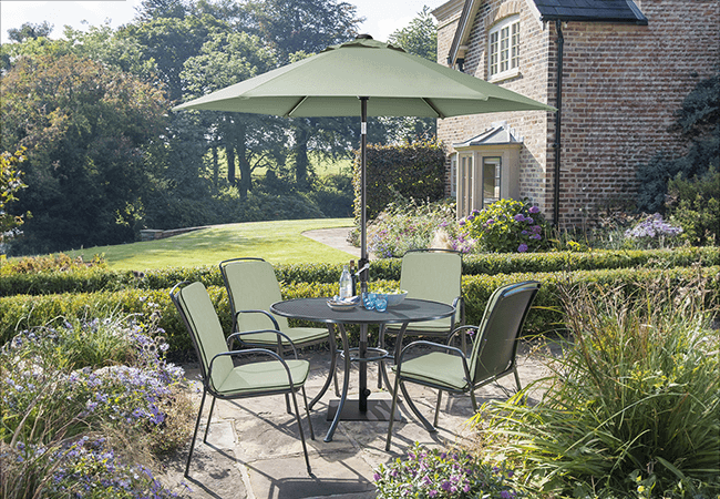 Image of Kettler Savita 4 Seat Round Dining Set - Sage