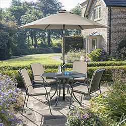 Small Image of Kettler Savita 4 Seat Round Dining Set - Stone