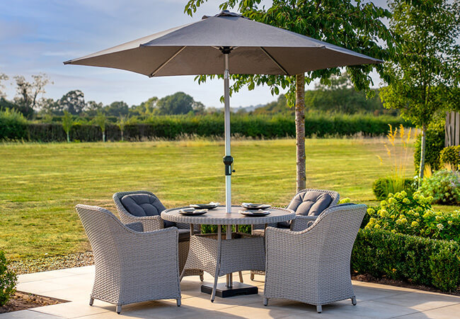 Image of Kettler Foxley 4 Seat Dining Set with 120cm Table