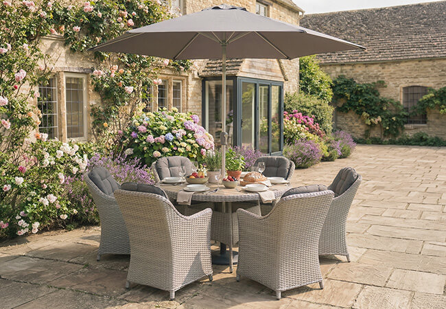 Image of Kettler Foxley 6 Seat Dining Set with Eco Wood Table