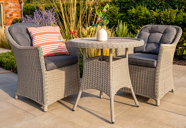 Image of Kettler Foxley 2 Seat Bistro Set with 70cm Eco Wood Table