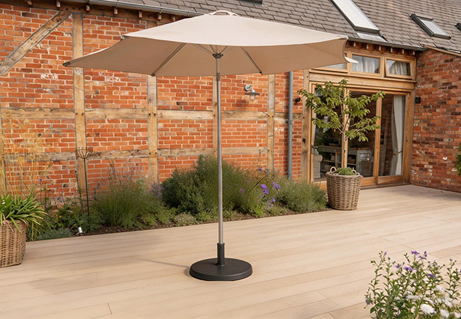 Image of Kettler 3m Wind up Parasol with Natural Canopy