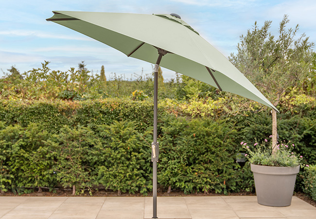 Image of Kettler 3.0m Wind-Up with Auto Tilt & Night Cover - Grey Frame / Sage Canopy