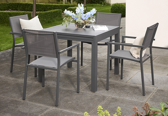 Image of Kettler Menos Sento 4 Seater Dining Set with Extendable Table