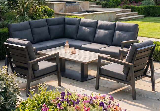 Image of Kettler Tudor Rectangular Corner Sofa Set With Lounge Chairs