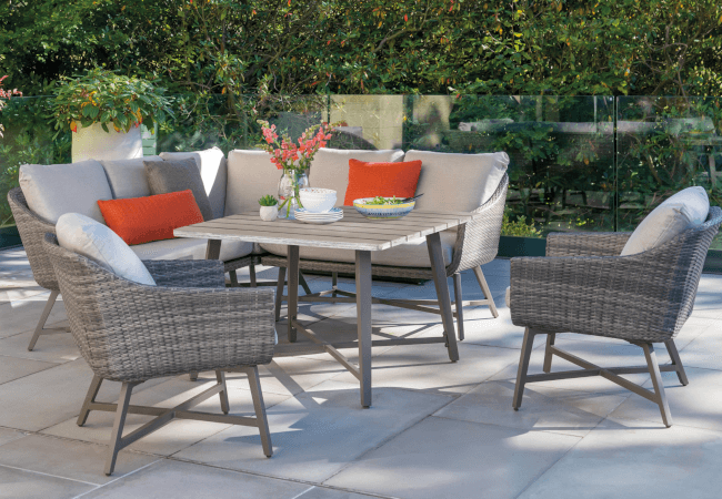 Image of EX-DISPLAY / COLLECTION ONLY - Kettler LaMode Weave Corner Sofa Dining Set