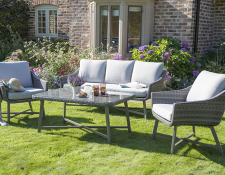 Image of EX DISPLAY / COLLECTION ONLY Kettler LaMode 3 Seat Sofa Lounge Set - no glass