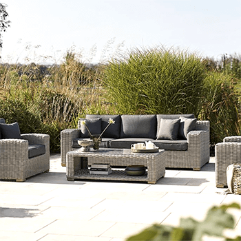 Image of Kettler Palma Luxe 3 Seat Sofa Set in White Wash