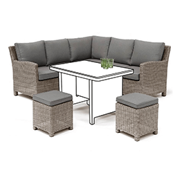 Image of EX-DISPLAY / COLLECTION ONLY - Kettler Palma Mini Corner Sofa Seating Set in Rattan - NO TABLE