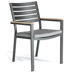 Small Image of Kettler Elba Dining Chair in Grey with Signature Cushion