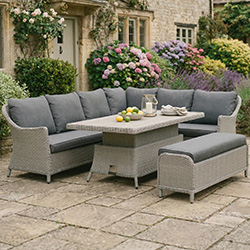 Image of Kettler Foxley Rectangular Corner Set with High/Low Eco Wood Table