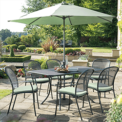 Small Image of Kettler Caredo 6 Seater Rectangular Dining Set in Sage