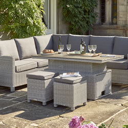 Small Image of EX DISPLAY / COLLECTION ONLY - Kettler Palma Right Hand Corner Sofa Set with S-Q Table in White Wash