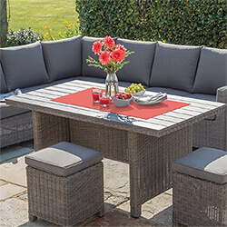 Small Image of Kettler Palma Corner Polywood Topped Table in Rattan