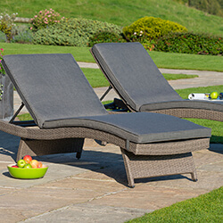 Small Image of EX-DISPLAY / COLLECTION ONLY - Kettler Palma Universal Weave Lounger - Rattan & Taupe