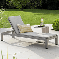Image of Kettler Sunlounger with Side Table Set in Pebble