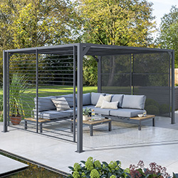 Image of Kettler Deluxe 3 x 3.5m Aluminium Panalsol with LED Solar Lights