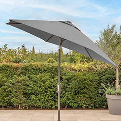 Image of Kettler 3.0m Wind-Up Parasol with Auto Tilt & Night Cover - Grey Frame / Slate Canopy