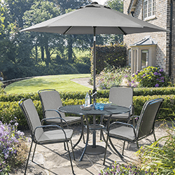 Small Image of Kettler Savita 4 Seat Round Dining Set - Slate