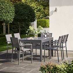 Image of Kettler Menos Sento 6 Seater Dining Set with 135/270cm Extendable Table