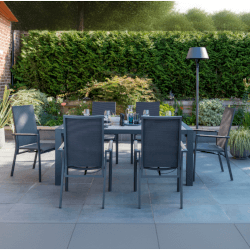 Image of Kettler Surf Active 6 Seater Rectangular Dining Set in Iron Grey