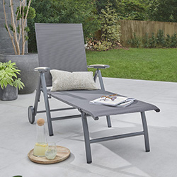 Image of Kettler Surf Active Folding Lounger in Iron Grey