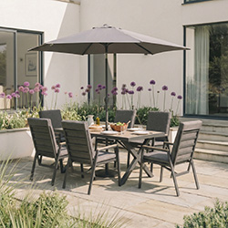 Image of Kettler Tudor 6 Seat Reclining Rectangular Dining Set