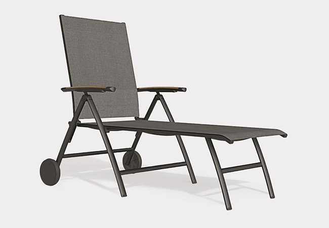 Image of EX-DISPLAY/COLLECTION ONLY Kettler Surf Active Folding Lounger in Iron Grey